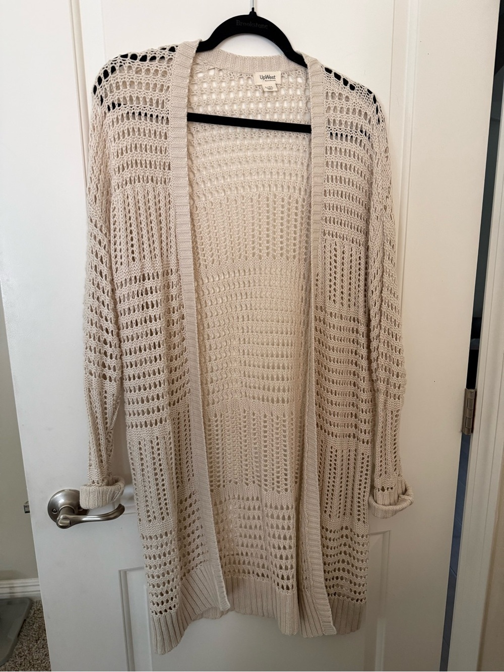 UpWest Open-Knit Long Cardigan — Cream - Picture 1 of 1